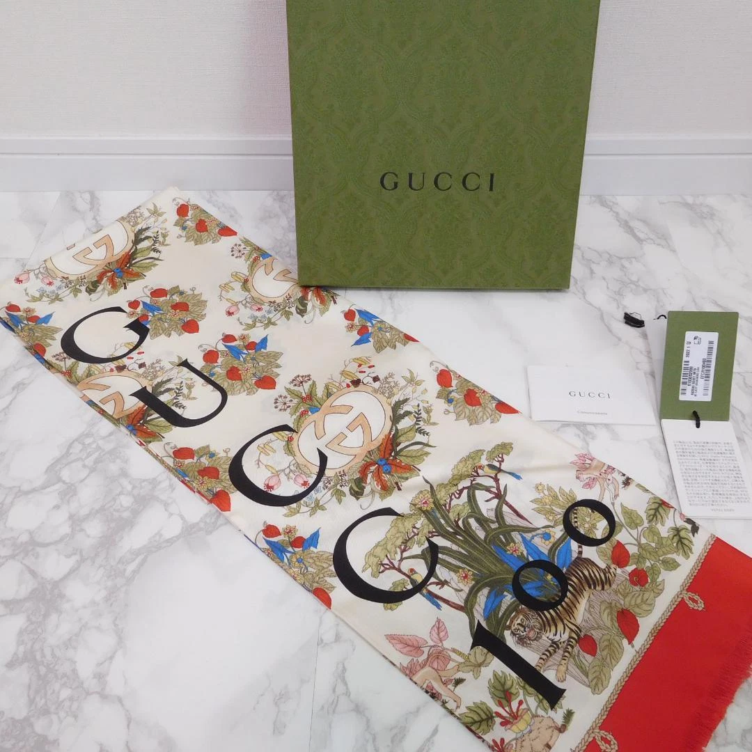 Écharpe en soie authentique GUCCI 100e anniversaire modèle commémoratif limité 