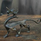 Chinese Retro Bronze Statue Hand Carved Dragon Design Pen Holder Figurines