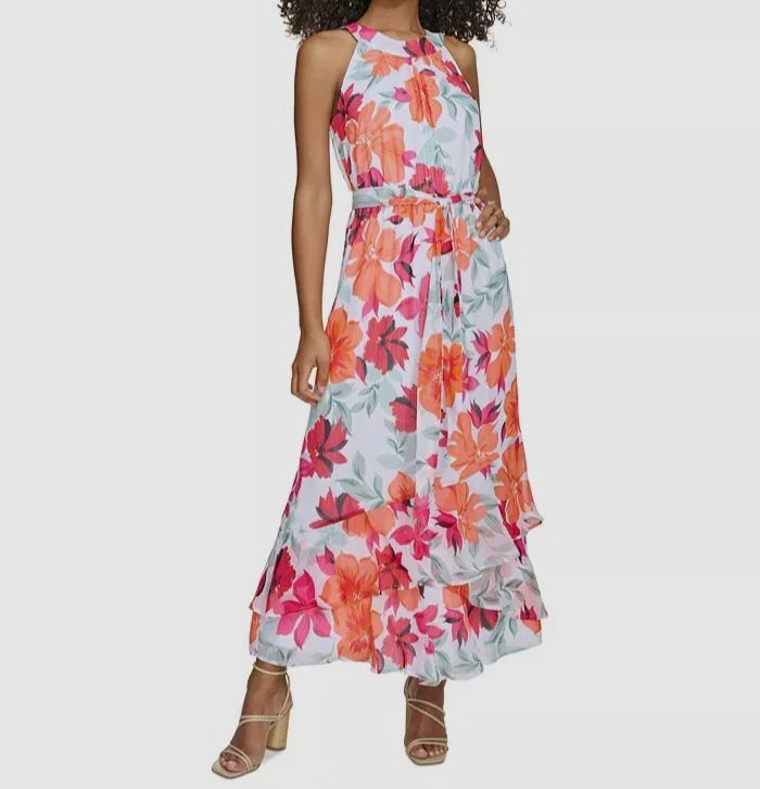 cherry dress maxi Berrylush Women Black & Red Cherry Printed Sweetheart Neck Front Tie-U