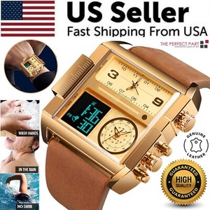 Reloj SKMEI para Hombre de Cuarzo con Esfera Grande, Digital, Deportivo, Cronógrafo, Correa de Cuero, Nuevo