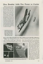1940 Magazine Article Curtiss Wright XSB2C-1 Dive Bomber Airplane Air Force