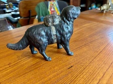 Original Saint Bernard I HEAR A CALL  Cast Iron Bank Dated 1900 AC Williams