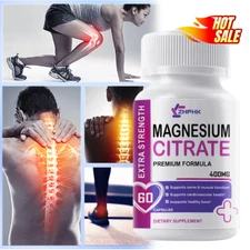 Magnesium Citrate Capsules 400mg - Max Absorption Magnesium for Muscle & Joint