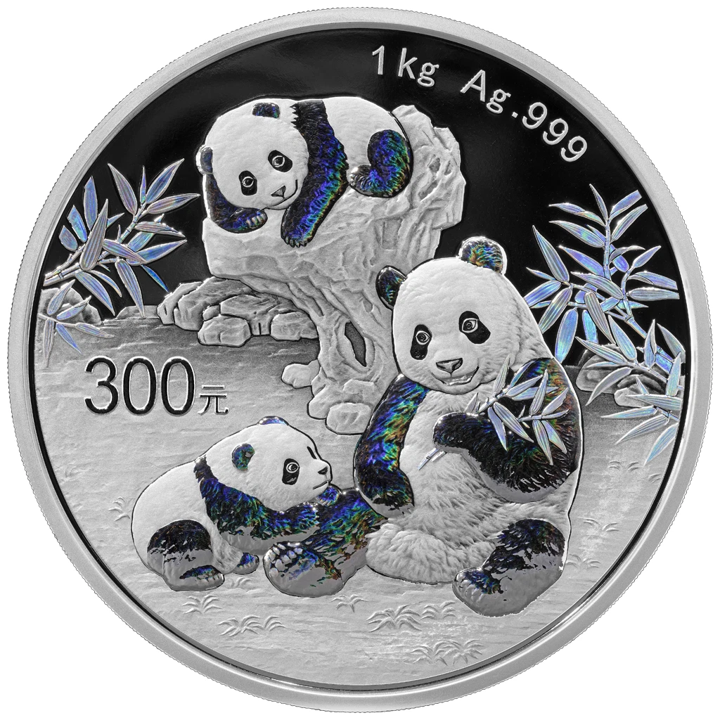 Silbermünze 1kg China Panda 2025 - im Etui - Polierte Platte