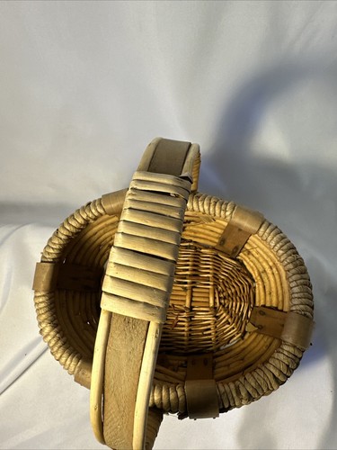 Basket Hand Crafted Double Woven Large * Beautiful 11 x 9 x 9 Stick Wicker G - Picture 2 of 13