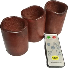 Set 3 The Amazing Flameless 2.5" Votive Candle Mandarin Spice w/ Remote Control