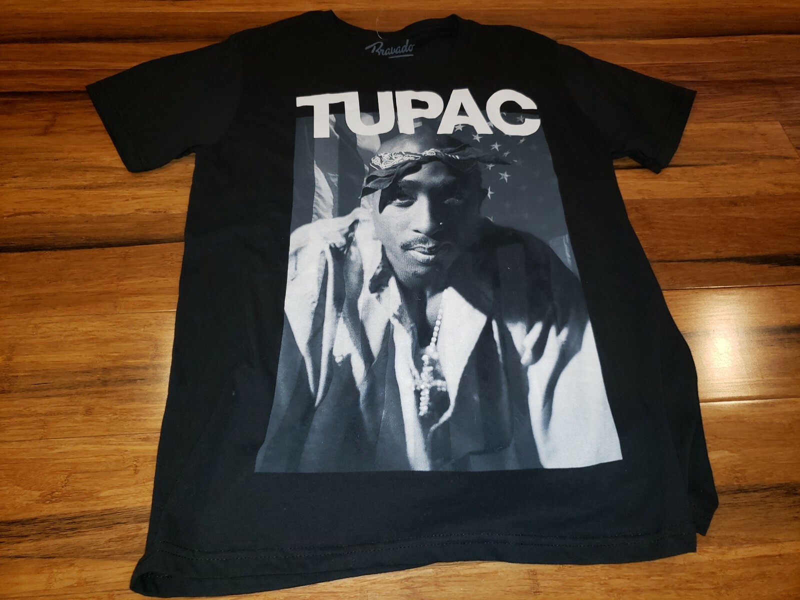 FILA MAGLIETTA TUPAC SHAKUR "FLAG" NERA NUOVA UFFICIALE ADULT RAP MUSIC DEATH ROW RECORDS