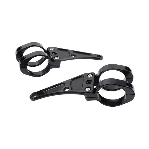 49MM Motorrad Scheinwerfer Halterung Clamp Gabel Rohr Halter Für Harley Schwarz - Picture 8 of 11