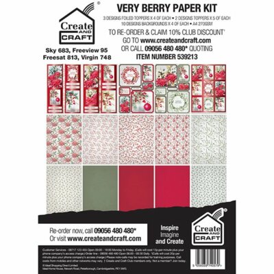 Create and Craft Very Berry Papier Set - NEU - Weihnachten