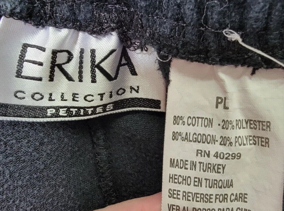 Pantalones para mujer Erika talla grande Petite PL terciopelo negro SENTIR Foto 2 de 4