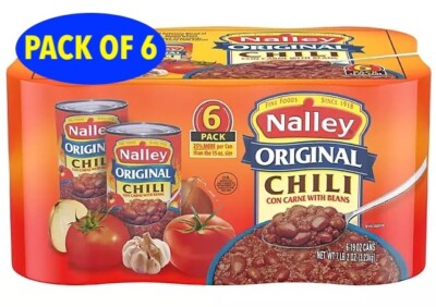 Nalley Original Chili Con Carne with Beans, 15 Ounce Cans (Pack of 6)