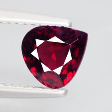 1.46 Cts GLAMOROUS PEAR 7 x 6 mm NATURAL TANZANIA REDDISH PINK RHODOLITE GARNET