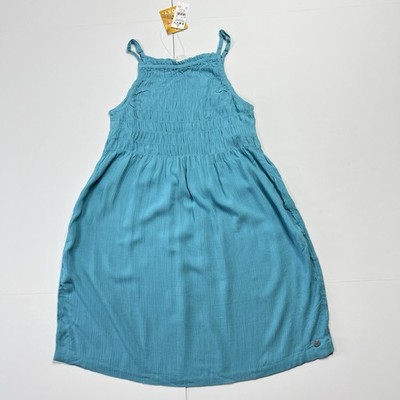 Roxy Look At Me Now Strappy Mini Dress Maui Blue Youth Girls Size 10/M NWT