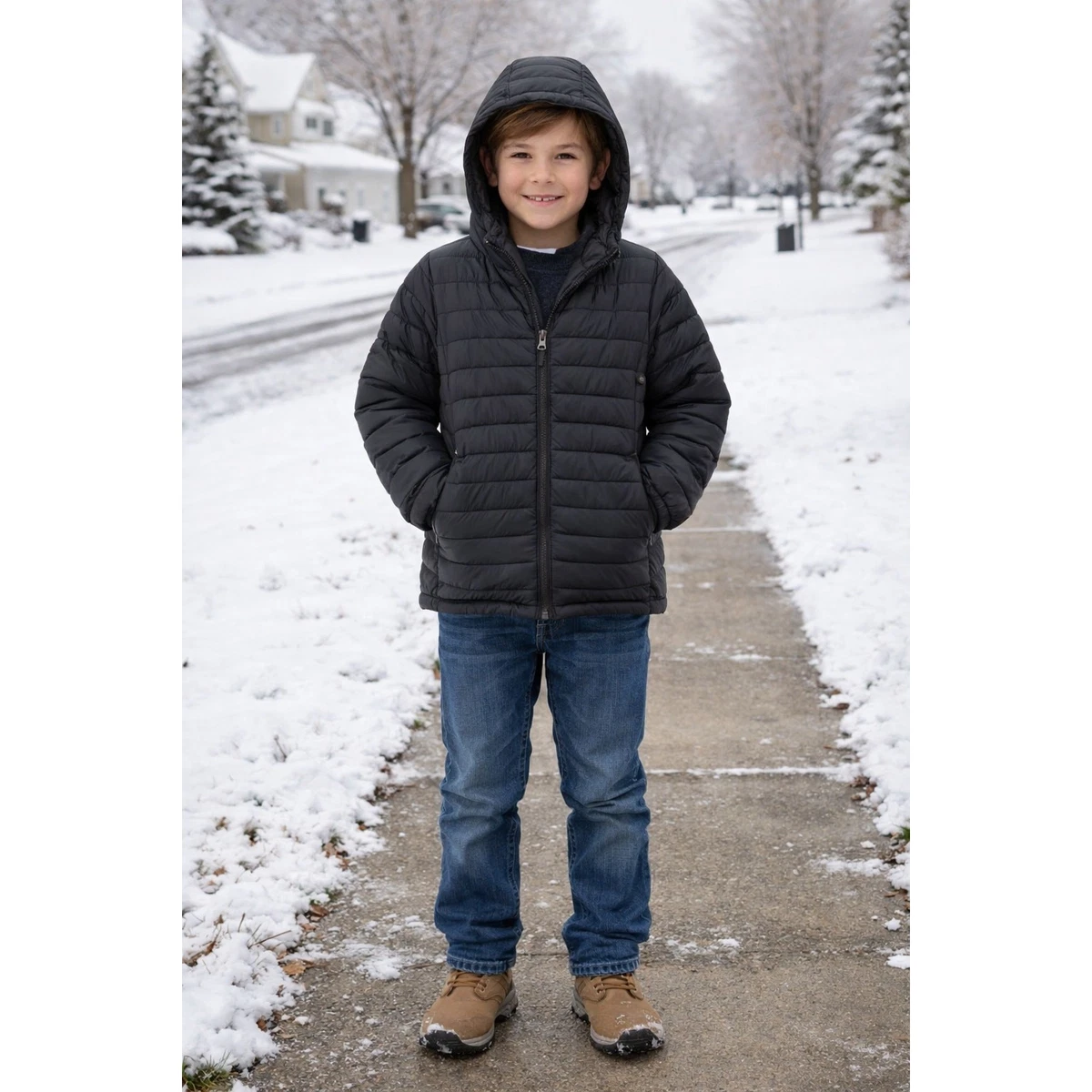 Columbia Powder Lite Boys Donsjack met capuchon voor kinderen