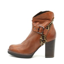 Marco Tozzi Damen  Lederstiefelette Stiefelette Braun Leder Trend Boots EU 36