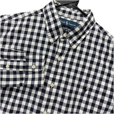 Vintage Ralph Lauren shirt mens L custom fit Gingham Button Down Long Sleeves