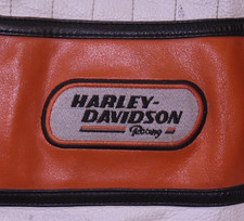 Womens Vintage White HARLEY DAVIDSON Racing Distressed Leather Jacket size L