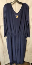 Attitudes by Renee Women's Size L Petite Navy Jumpsuit