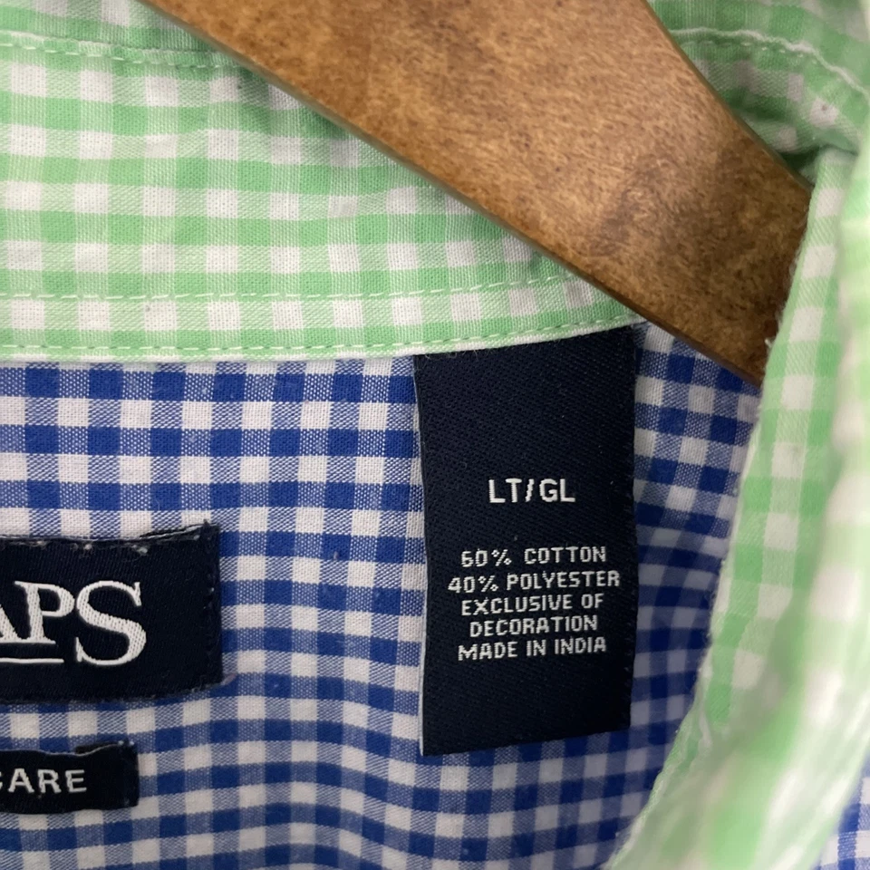 Chaps Easy Care Shirt Mens LT Tall Large Multicolor Plaid Long Sleeve Button - Image 4 of 4