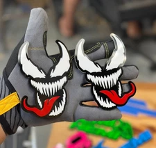 Venomous V2 Badges Emblem Premium Red Tongue, (2PC) BADGES, Fender Venom, Angry.