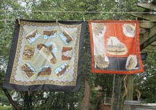 Vintage Polyester Tourist Souvenir Scarf Lot 2pc Italy Rome Venice Landmarks