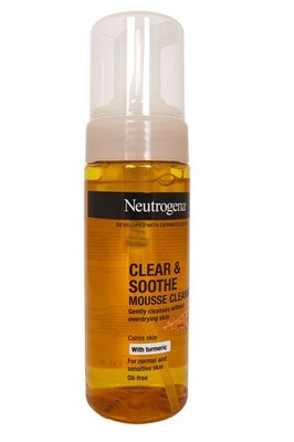 Neutrogena Clear and Soothe Mousse Cleanser Pump Oil Free 150ml zu Flecken neigende Haut