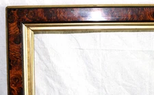 ANTIQUE FITS 21 X 26" GOLD GILT BLACK MARBLE WOOD PICTURE  FRAME VICTORIAN 1880