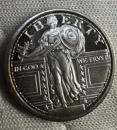 1/4 Oz Silver Round Standing Liberty Quarter Proof-like 2018 Minted