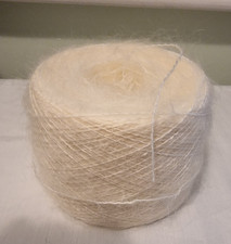 Vintage Cone Lakeland Mist Mohair Yarn Wool 40% Mohair Pearl White 278 gms