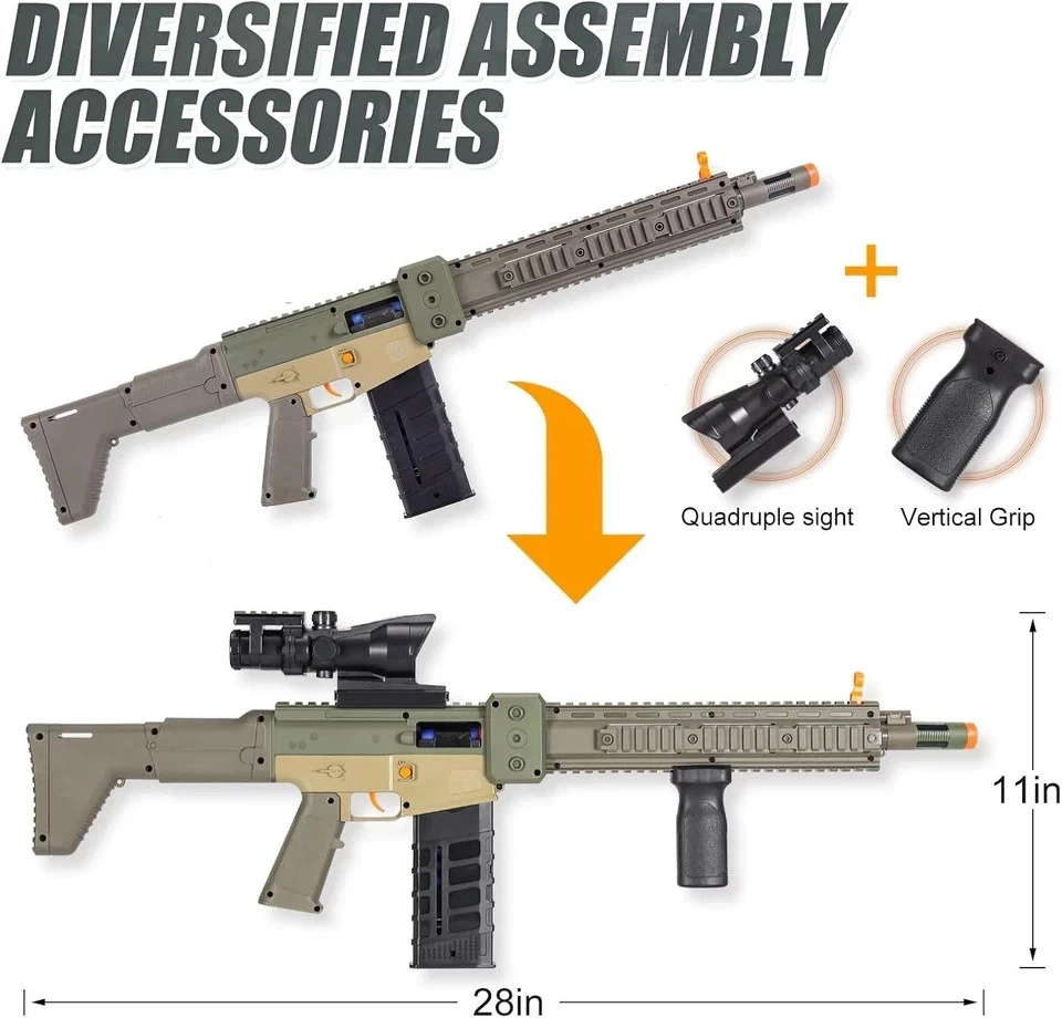 Realistic Sniper Rifle Toy Guns for Nerf Guns Bullets, Electric Foam Blaster - Image 2 of 4