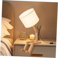 Adjustable Robot Table Lamp,Wood Desk Lamp with Flexible Arms and STYE 1