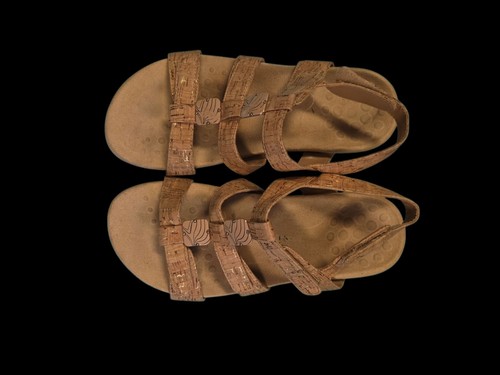 Vionic Sandals Size10 Womens Amber Cork Adjustable Slingback Orthotic Flat Shoes - Picture 4 of 5