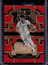 2023-24 Panini Select Cameron Johnson Red Wave Prizm Concourse #12 Nets