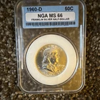 1960 D Franklin Half Dollar 50C Silver NGA MS66 Business Strike Denver