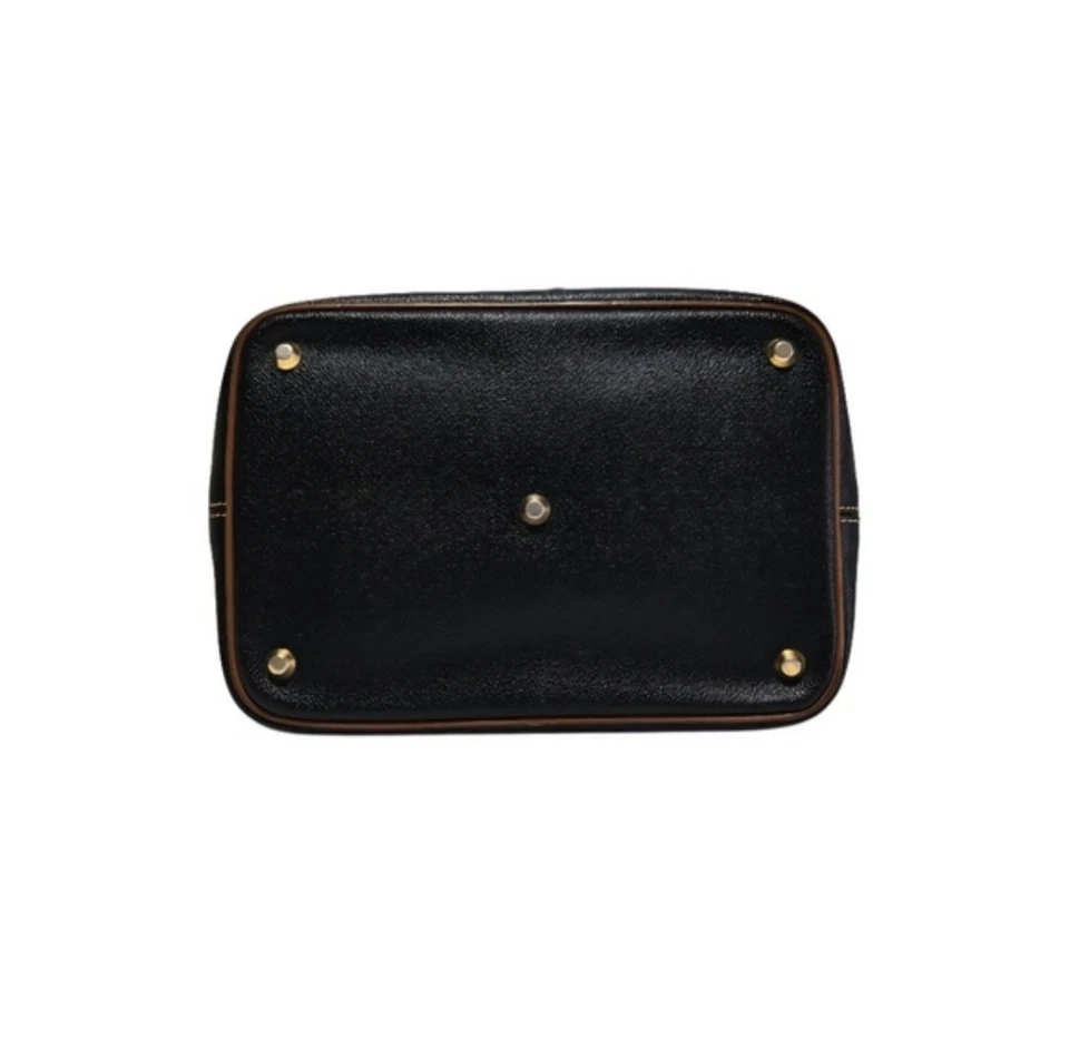 Trussardi-(Vintage) Collezione Crespo Canvas Leather Bucket Bag - Image 4 of 4