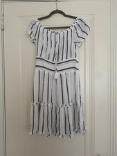 American Eagle Outfitters White and Navy Striped Sundress