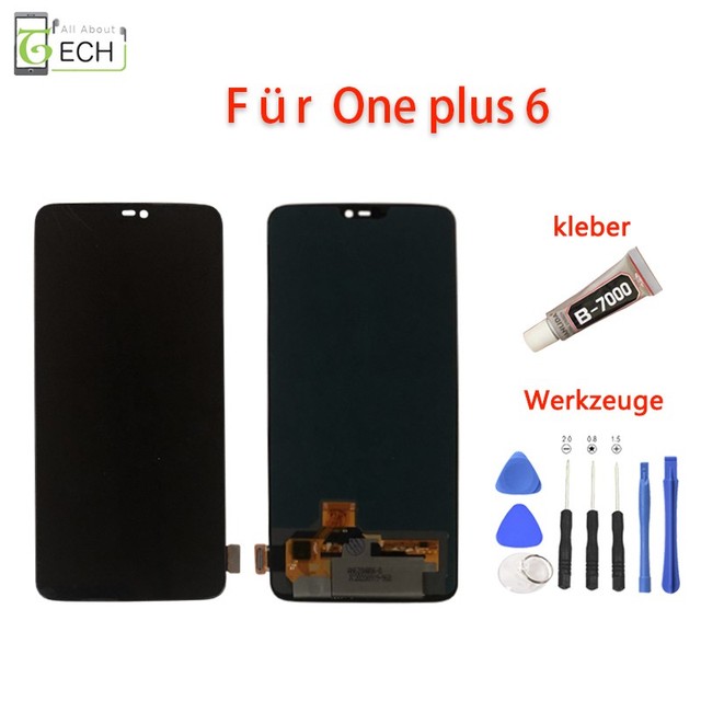 Für OnePlus 6 LCD Display (OLED) Einheit Touchscreen Schwarz