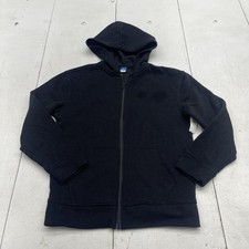 Old Navy Hoodie Youth XL 14-16 Black Full Zip Fleece Lined Hooded Sweatshirt