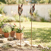 Gartenstecker Fackel Mit LöChern Ca. 155 Cm - Gartendekoration - Aus Metall