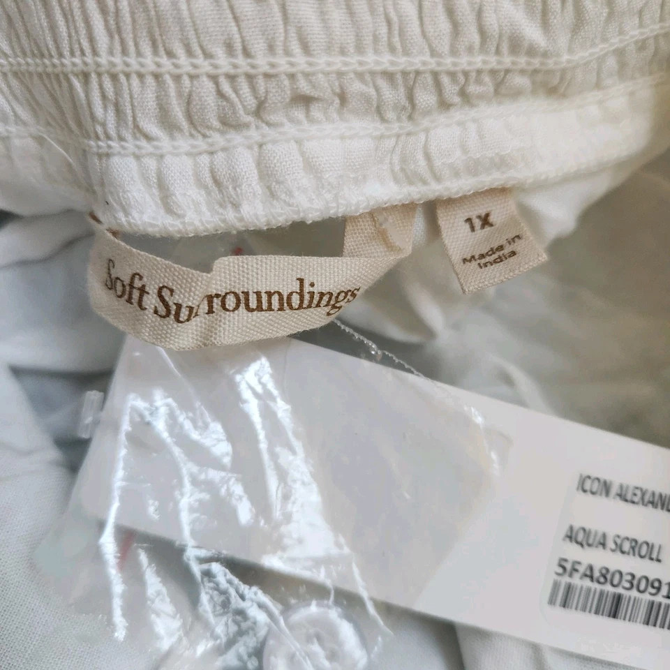 NUEVO CON ETIQUETAS SOFT AROUND Falda Talla 1X Floral Maxi Azul Hielo Icono Alejandría $180 Foto 3 de 4