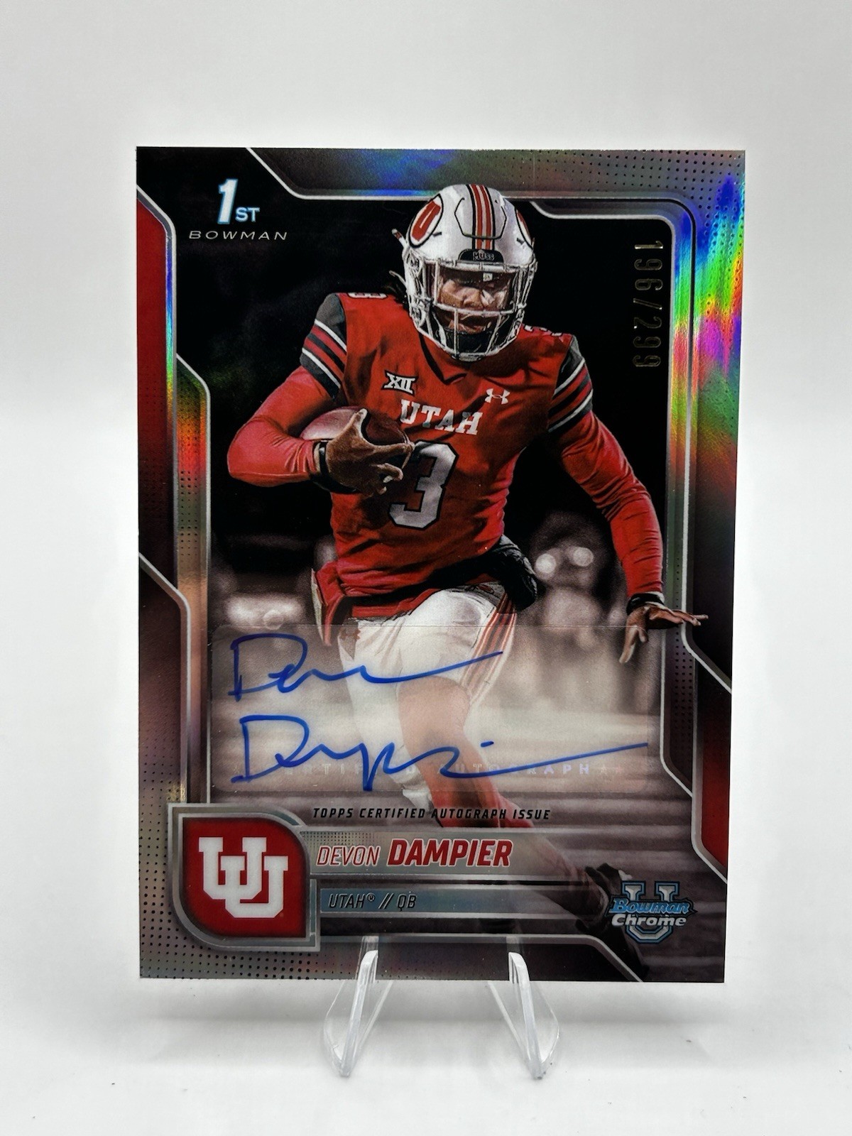 2025 Bowman U Chrome Devon Dampier Refractor Auto /299 Utah 1st BCA-DDA