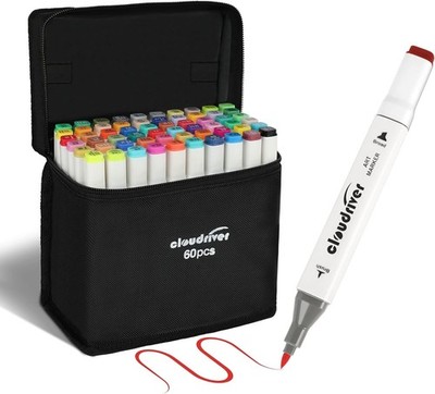 Alcohol Markers Brush Tip, 60 Colors Dual Tip Art Markers For Adults Coloring...
