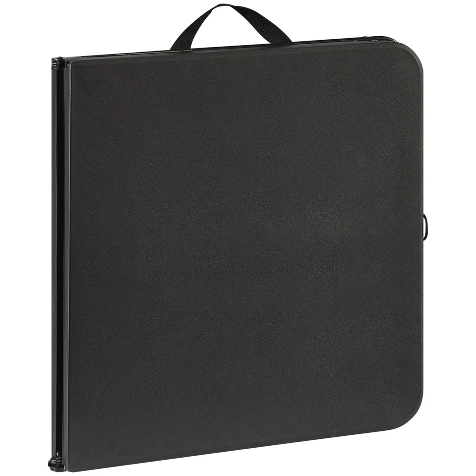 Mesa dobrável plástica altura ajustável 40" dobrável ao meio, preta rica - Imagem 4 de 4