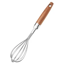Stainless Steel Wire Whisk for Cooking- Wooden Handle Kitchen Multi Function ...