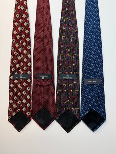4 Tie Lot - Woodward Silk Necktie Ties - Picture 2 of 4