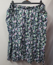 Womens Floral Knee Lenght Skirt Size Uk 4XL Elastic Waist A-line Comfort