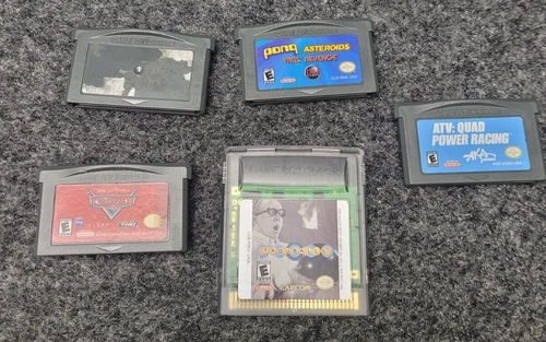 Game Boy Games Lot of 5 Loose Cars Trouble ATV Tony Hawk Underground Pong N4