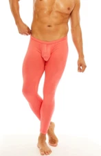 N2N Bodywear Men's Soft Brushed Long John Tights, Size L Pink NWT