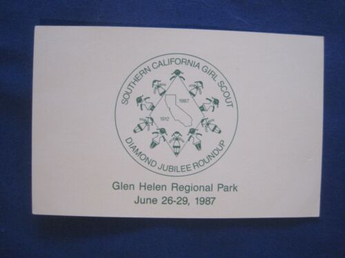 June 26-29, 1987 Girls Scouts USA So CAl Diamond Jubilee Roundup Postcard/NEW