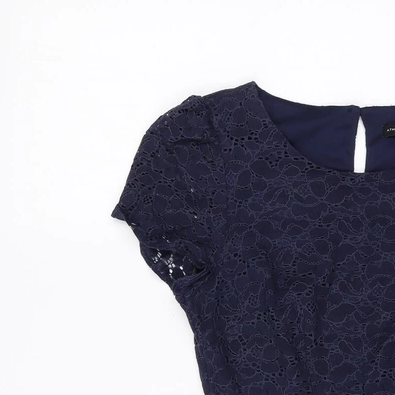 Atmosphere Womens Purple Cotton Blend Size 8 Boat Neck - Image 3 of 4